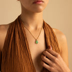 Jade Oval Pendant Necklace-Necklaces-Caitlyn Minimalist