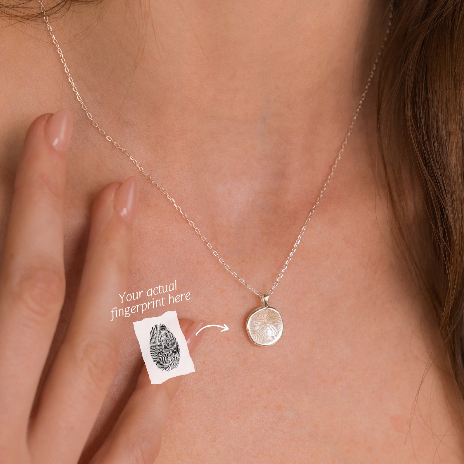 Fingerprint Coin Necklace