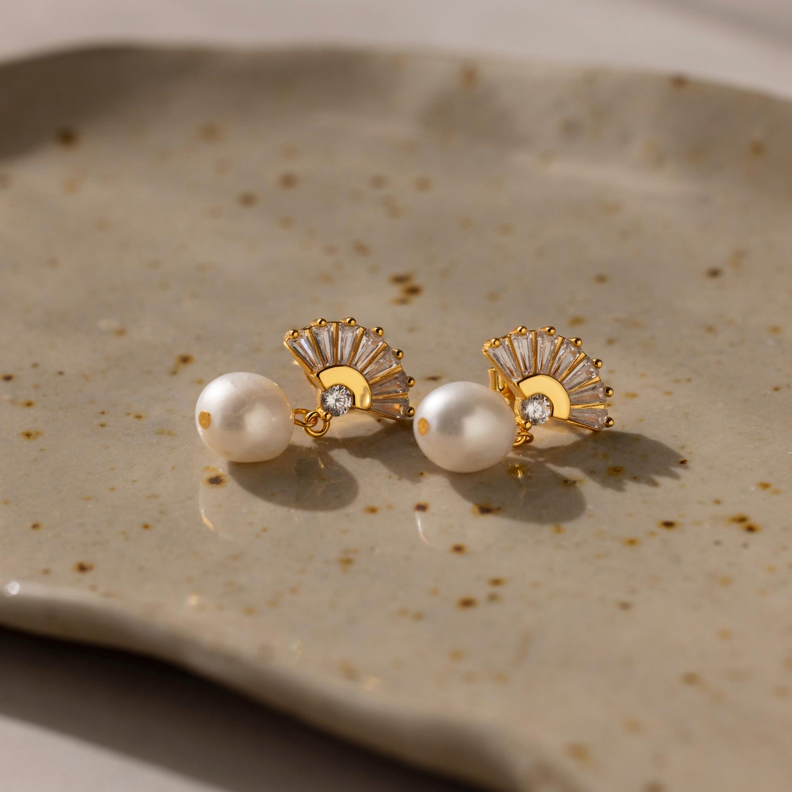 Art Deco Pearl Drop Earrings