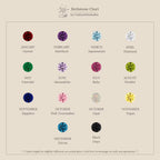 The Triple Linked Birthstone Ring Set features gems for each month, with colors like garnet, amethyst, aquamarine, and diamond—perfect for creating a personalized birthstone ring set.