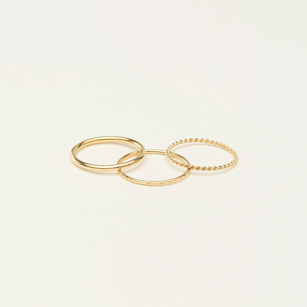 Everyday Thin Stacking Rings Set of Three | Caitlyn Minimalist Everyday Thin Stacking Rings Set of Three | Caitlyn Minimalist