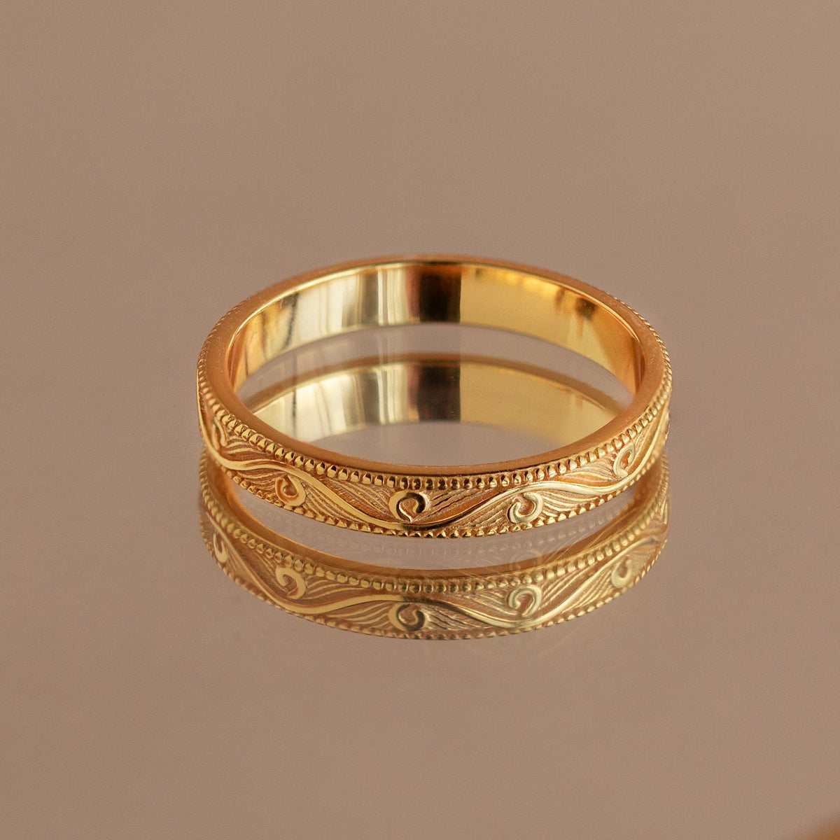Thin Gold Vintage Style Filigree Ring in 18K Gold | Caitlyn Minimalist