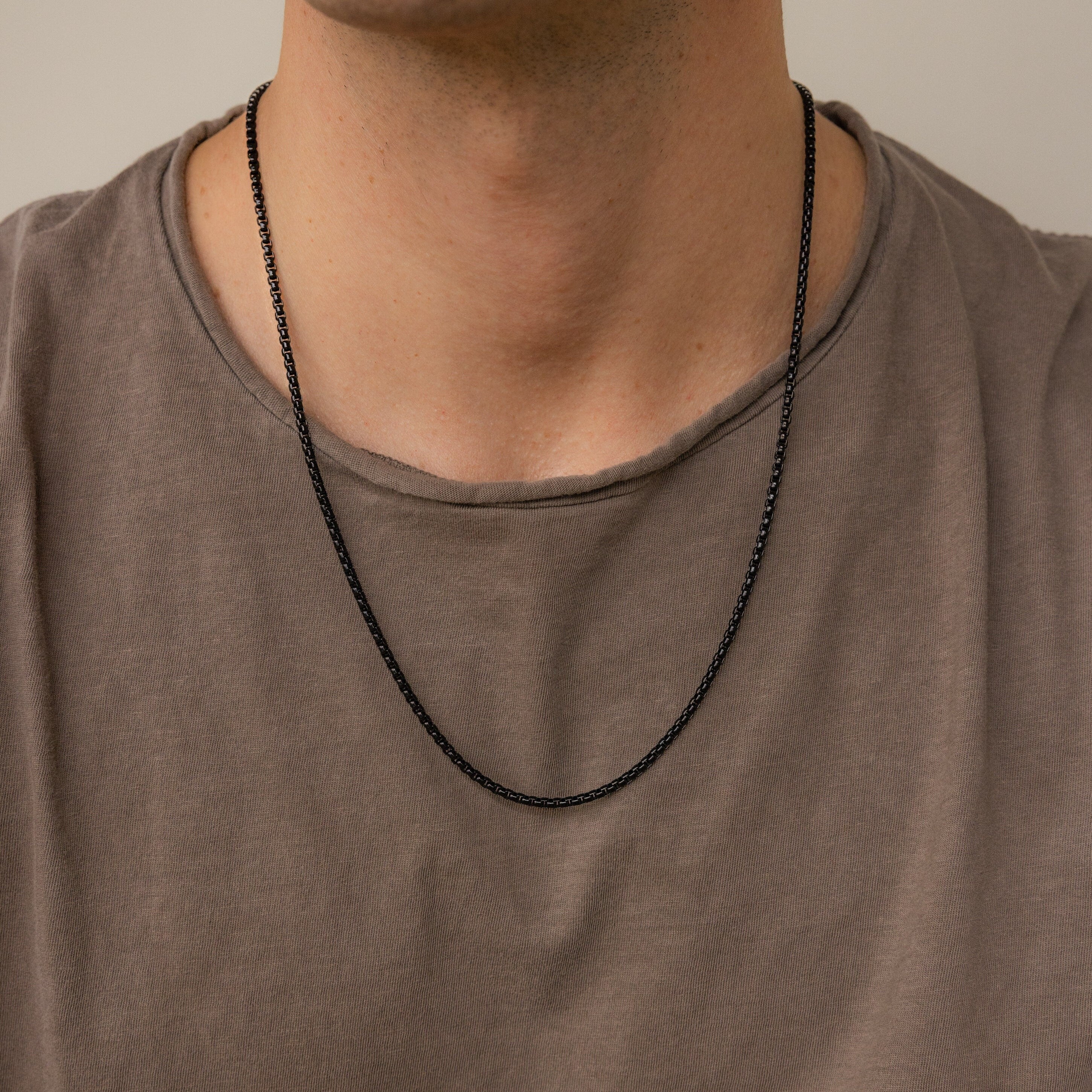 2 mm Black Chain Necklace | In stock! | Lucleon