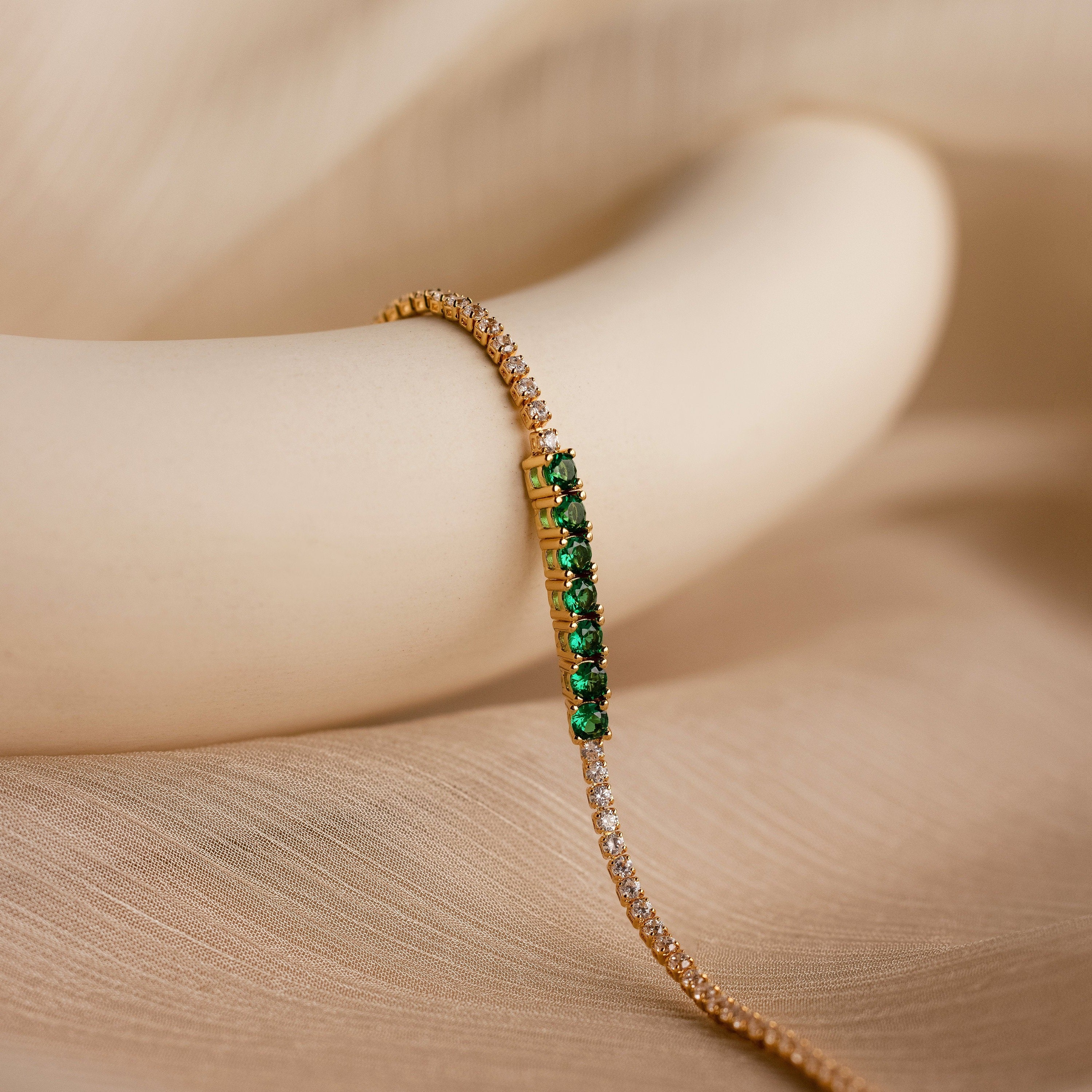 Emerald Diamond Tennis Bracelet