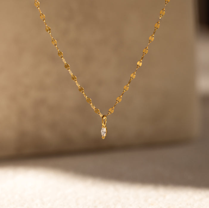 Dainty Marquise Pendant Necklace