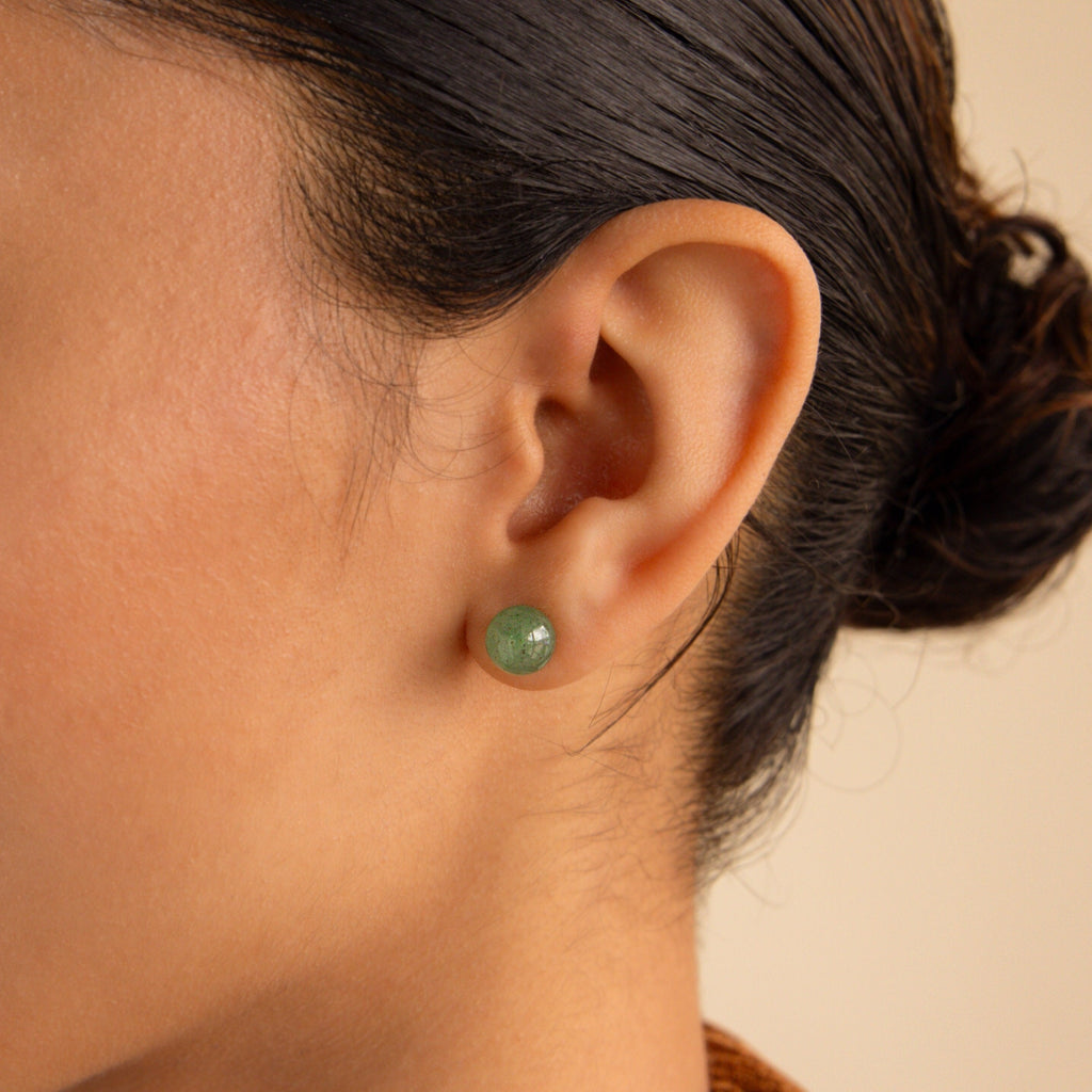 Jade Bead Studs-Earrings-Caitlyn Minimalist
