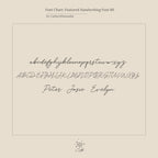 Handwritten font chart with cursive upper and lowercase letters and names—Peter, Josie, Evelyn—perfect for personalizing the Pave Handwriting Necklace.