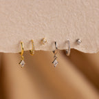 The Diamond Pave Earrings Set sparkles brilliantly, making it an ideal choice for bridal jewelry and elegant wedding earrings.