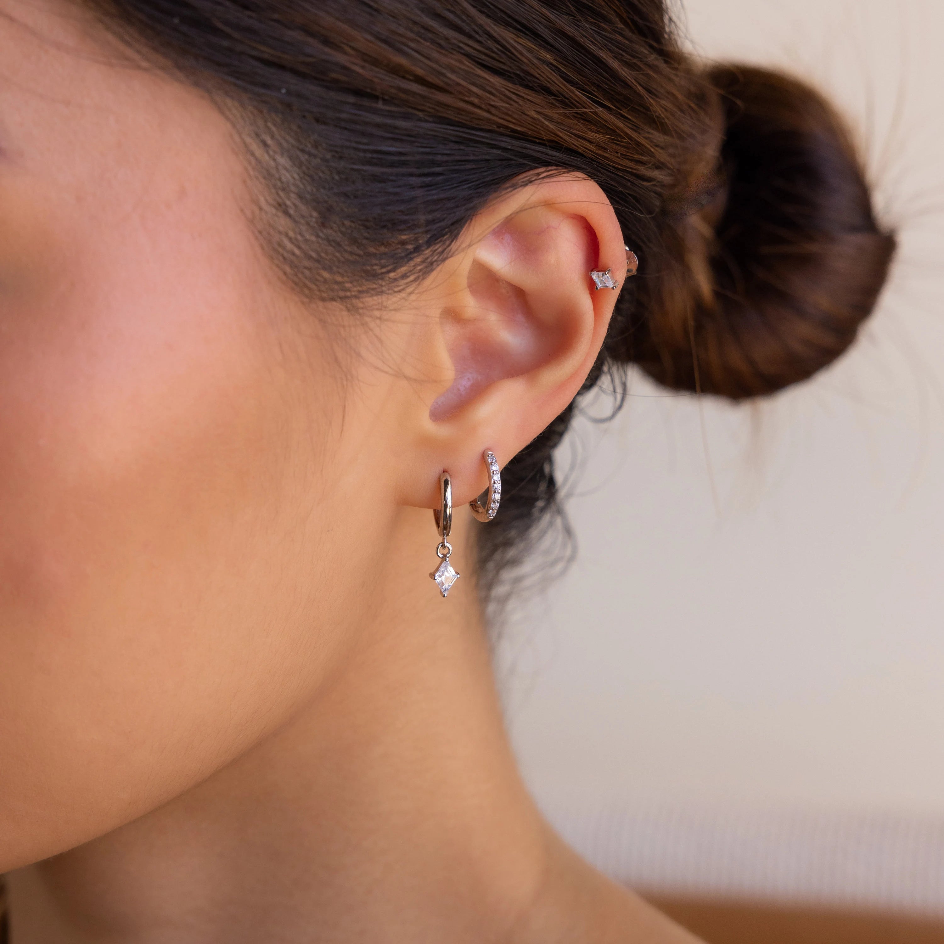 Diamond Pave Earrings Set