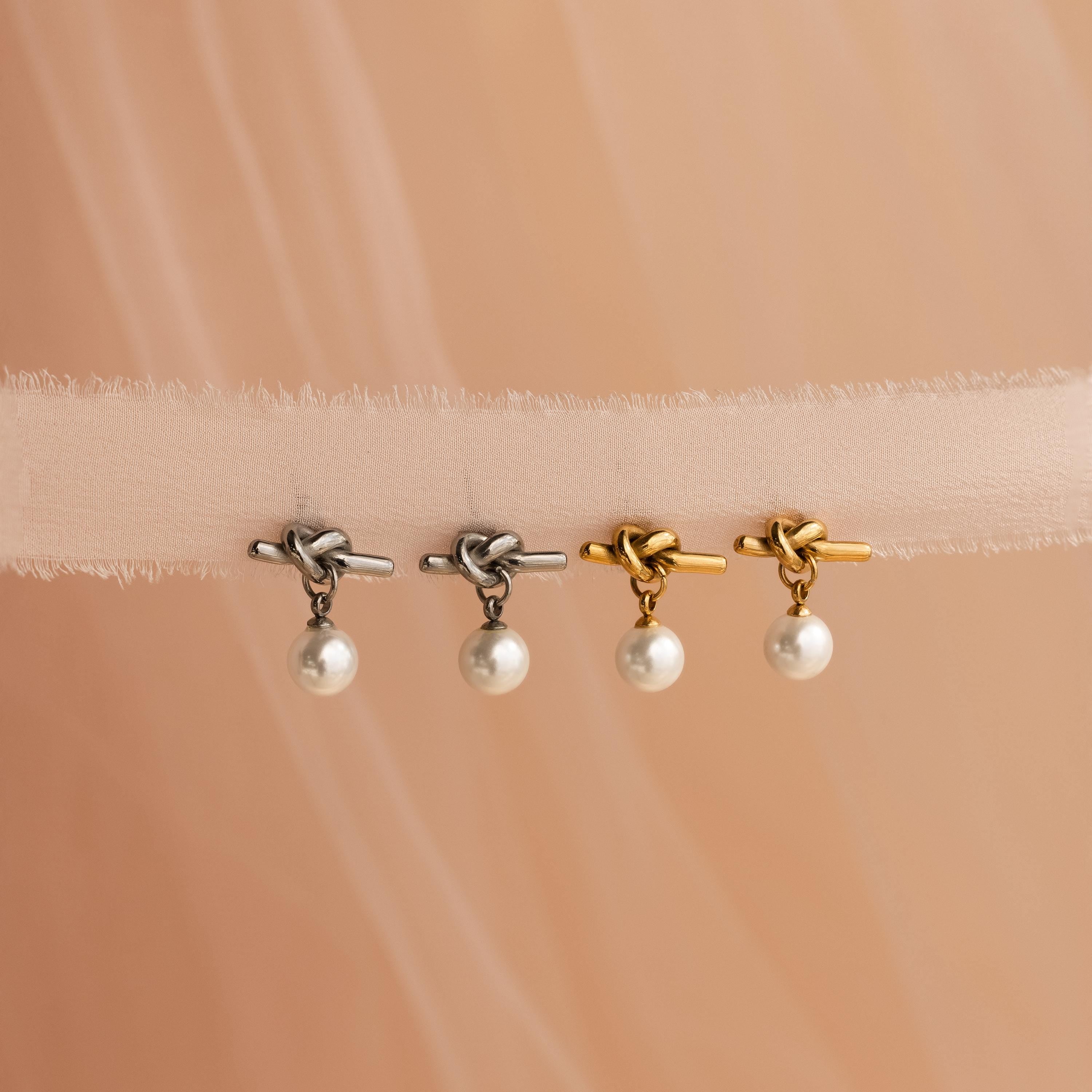 Love Knot Pearl Earrings