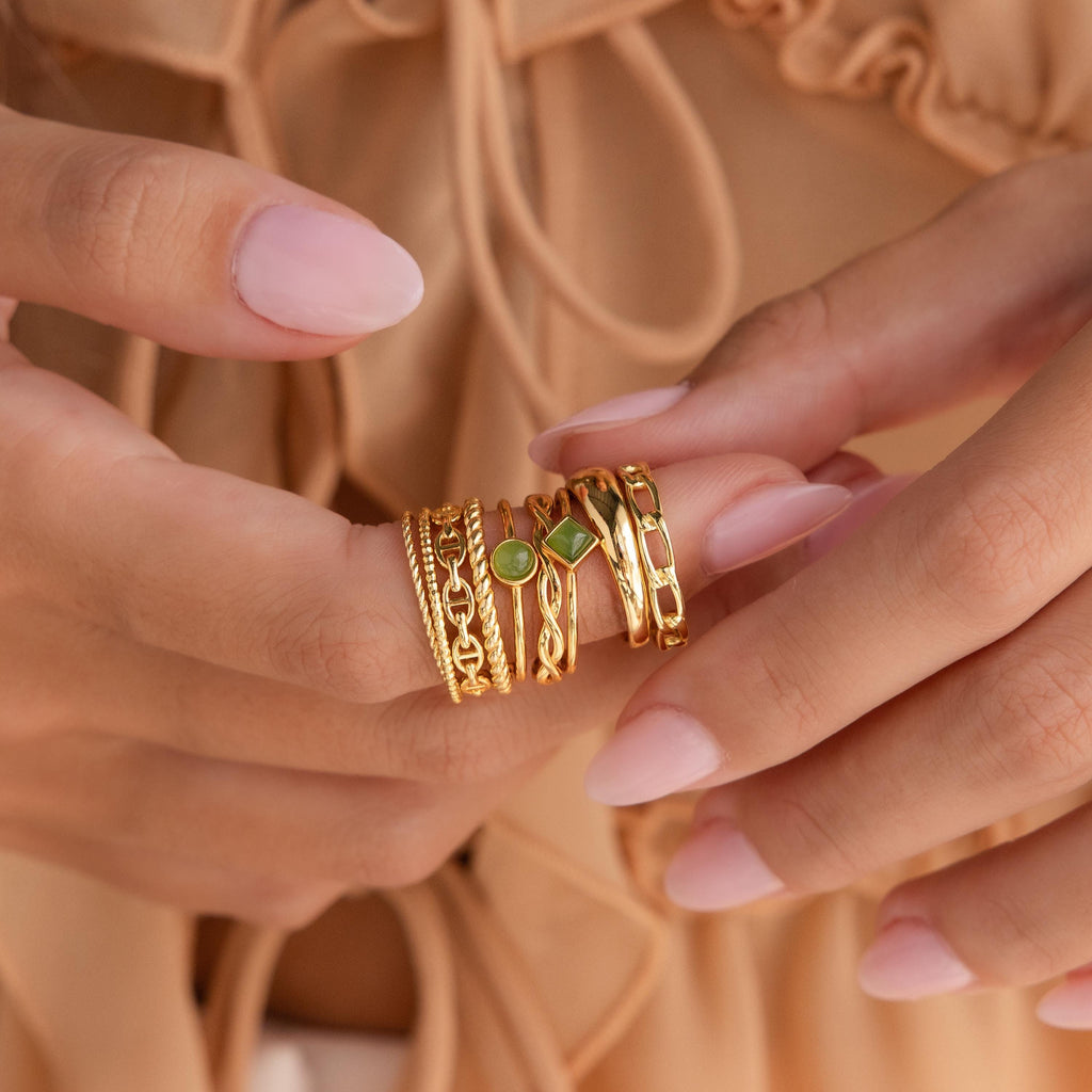 Dainty Jade Ring Set • RR150-Rings-Caitlyn Minimalist