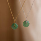 Round Jade Pendant Necklace-Necklaces-Caitlyn Minimalist