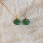 Round Jade Pendant Necklace-Necklaces-Caitlyn Minimalist