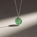 Round Jade Pendant Necklace-Necklaces-Caitlyn Minimalist