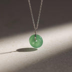 Round Jade Pendant Necklace-Necklaces-Caitlyn Minimalist