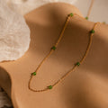Dainty Jade Station Necklace-Necklaces-Caitlyn Minimalist