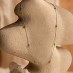 Dainty Jade Station Necklace-Necklaces-Caitlyn Minimalist