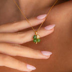 Pave Jade Clover Necklace-Necklaces-Caitlyn Minimalist