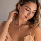 Jade Teardrop Necklace-Necklaces-Caitlyn Minimalist