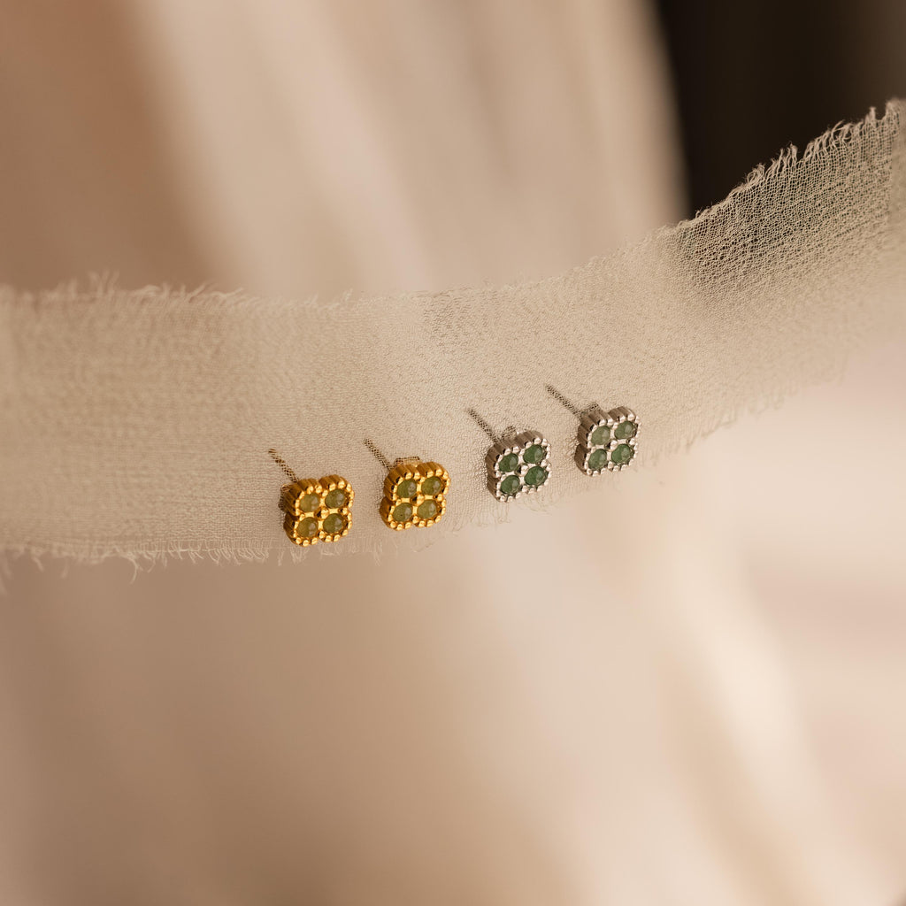 Jade Clover Studs-Earrings-Caitlyn Minimalist