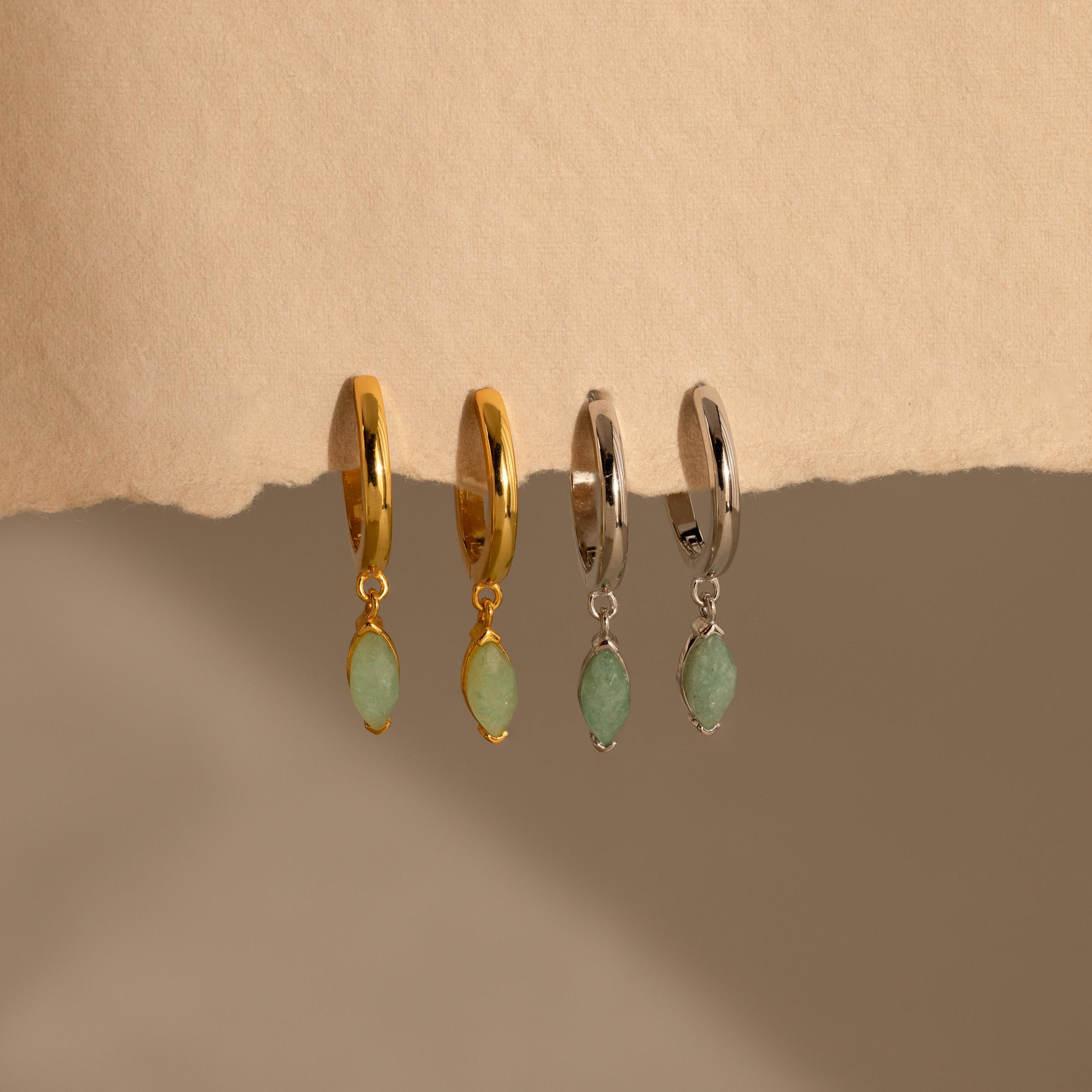 Jade Marquise Huggies-Earrings-Caitlyn Minimalist