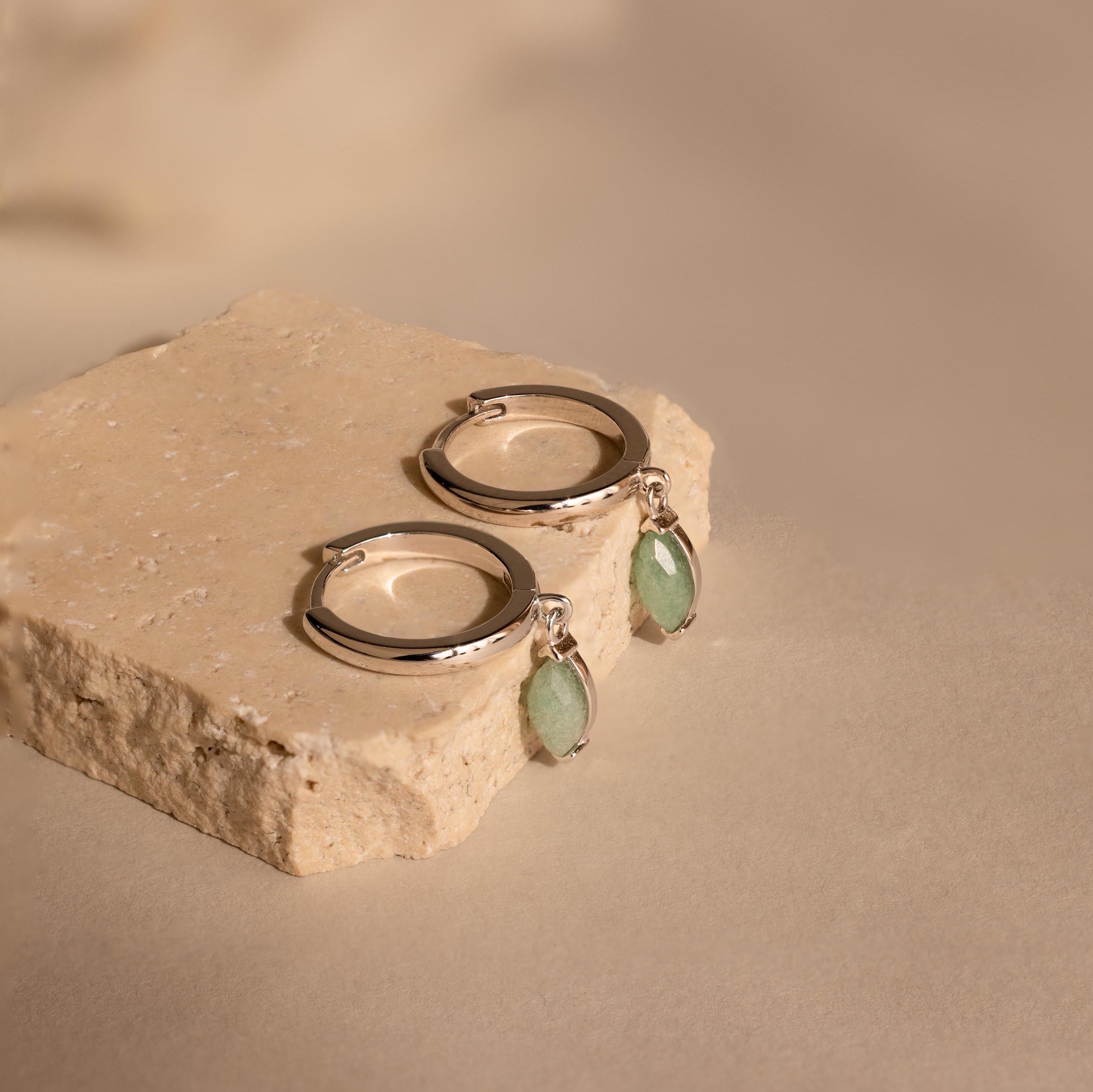 Jade Marquise Huggies-Earrings-Caitlyn Minimalist