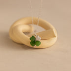 Pave Jade Clover Necklace-Necklaces-Caitlyn Minimalist