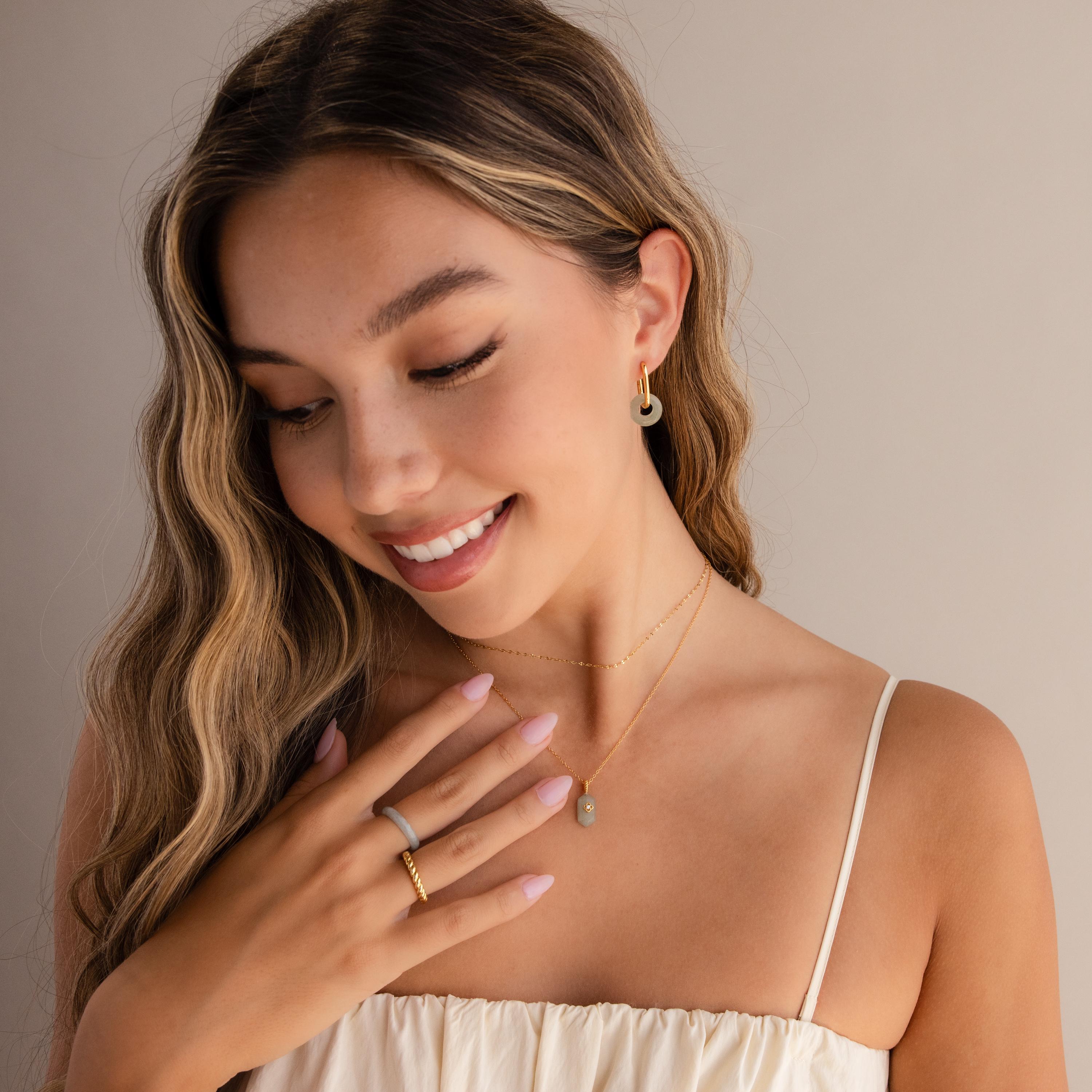 Jade Prism Necklace-Necklaces-Caitlyn Minimalist