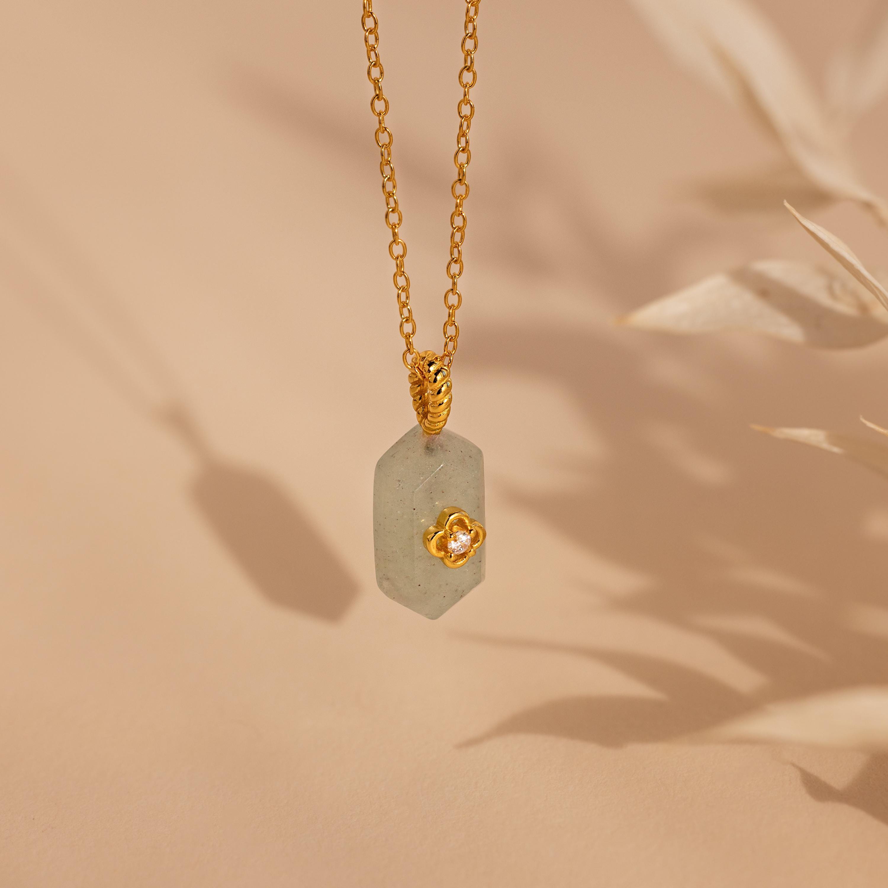 Jade Prism Necklace-Necklaces-Caitlyn Minimalist