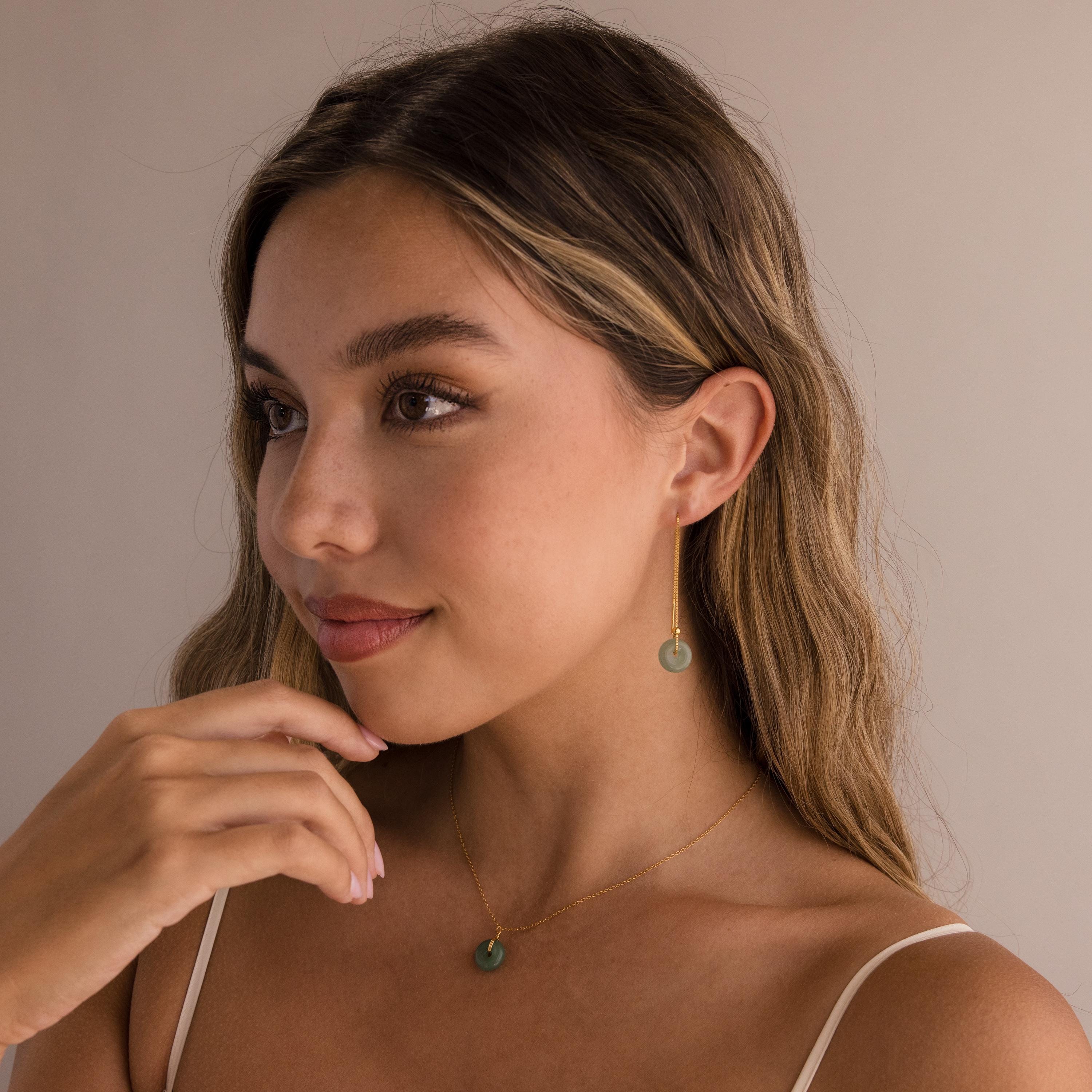 Jade Threader Earrings