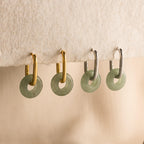 Jade Link Hoops-Earrings-Caitlyn Minimalist
