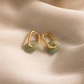 Jade Link Hoops-Earrings-Caitlyn Minimalist
