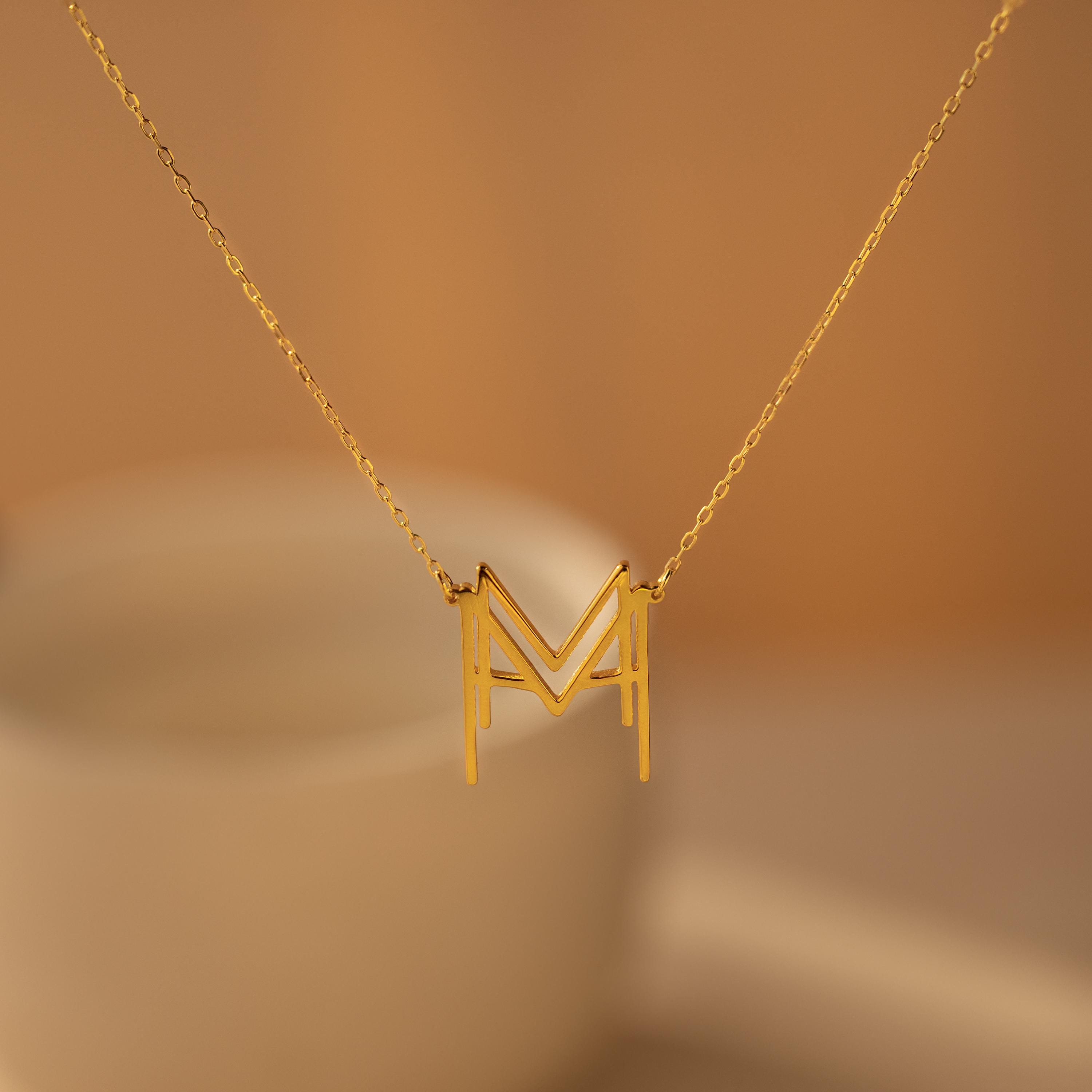 Modern Name Monogram Necklace