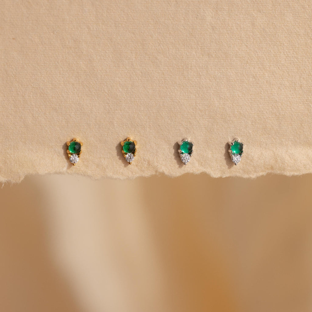 Raindrop Jade Studs-Earrings-Caitlyn Minimalist