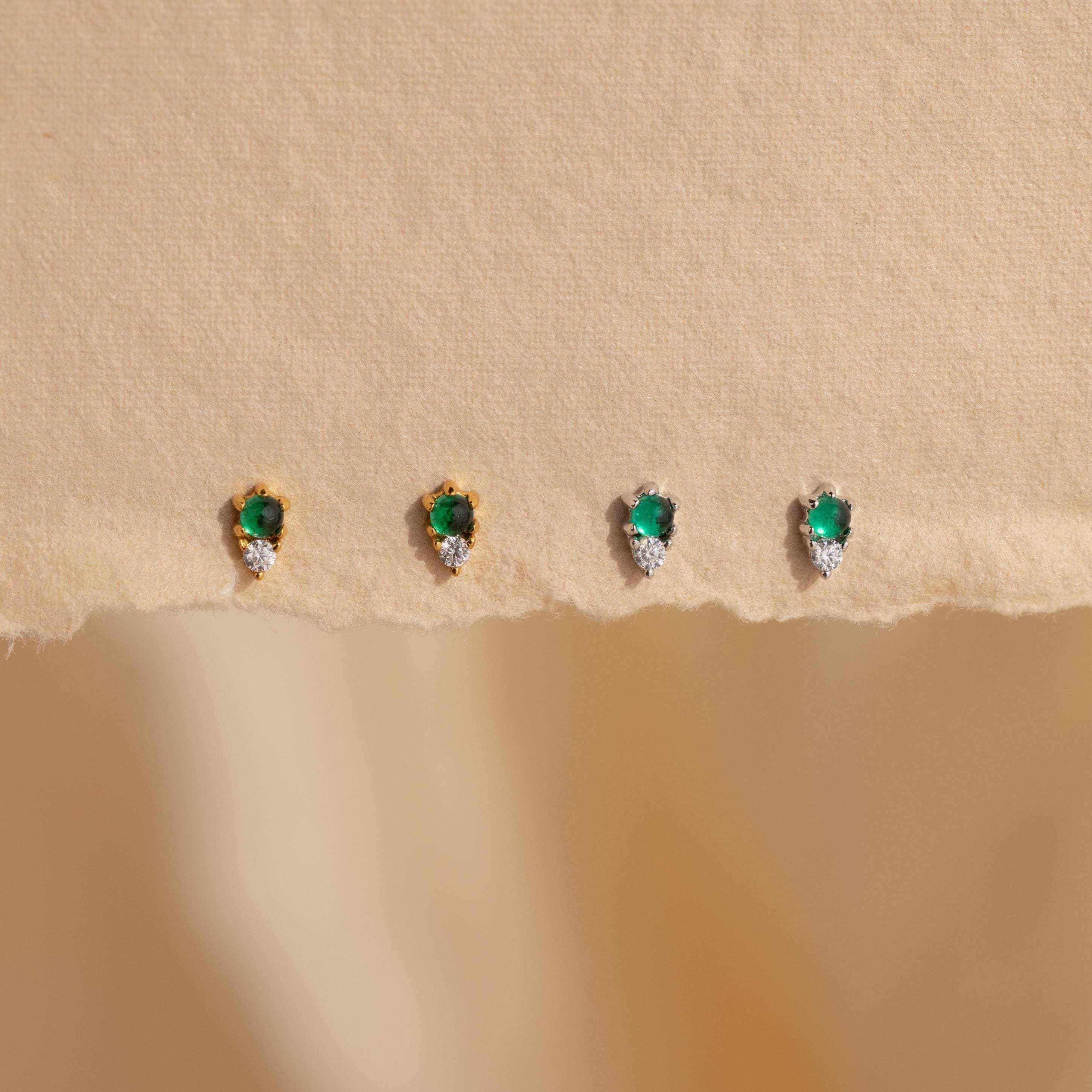 Raindrop Jade Studs-Earrings-Caitlyn Minimalist