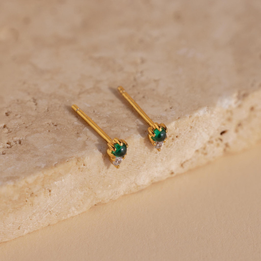 Raindrop Jade Studs-Earrings-Caitlyn Minimalist