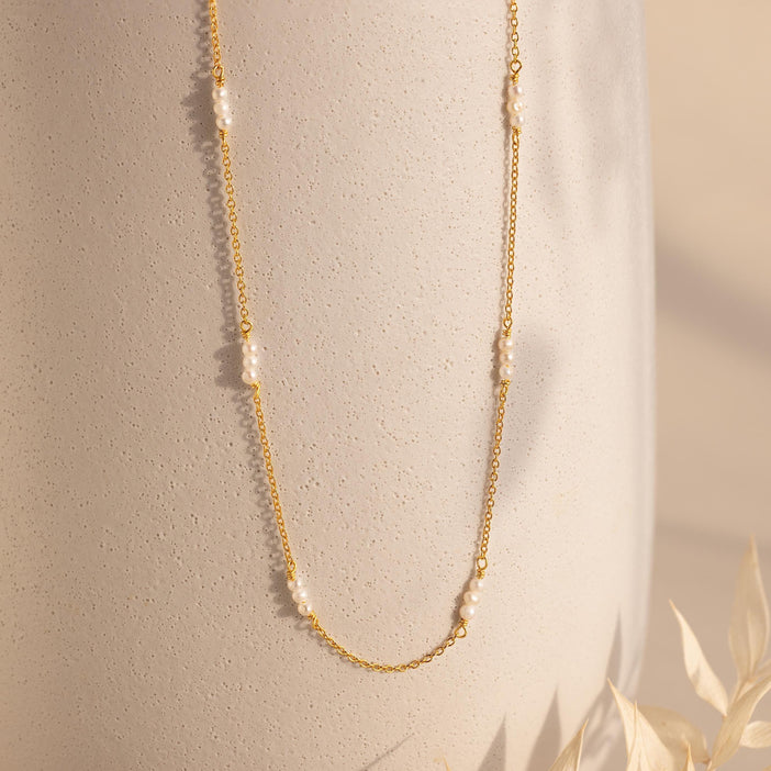 Hali Pearl Station Necklace