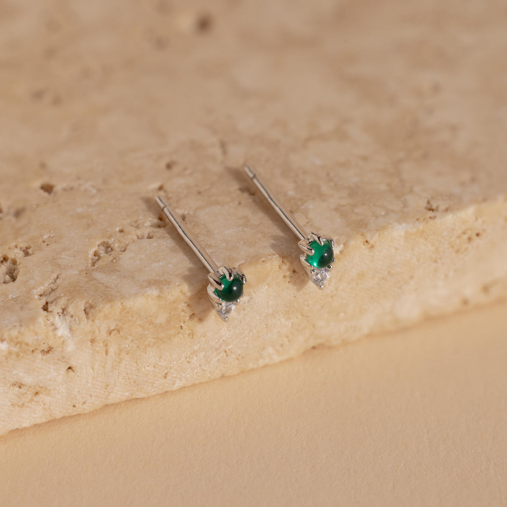 Raindrop Jade Studs-Earrings-Caitlyn Minimalist