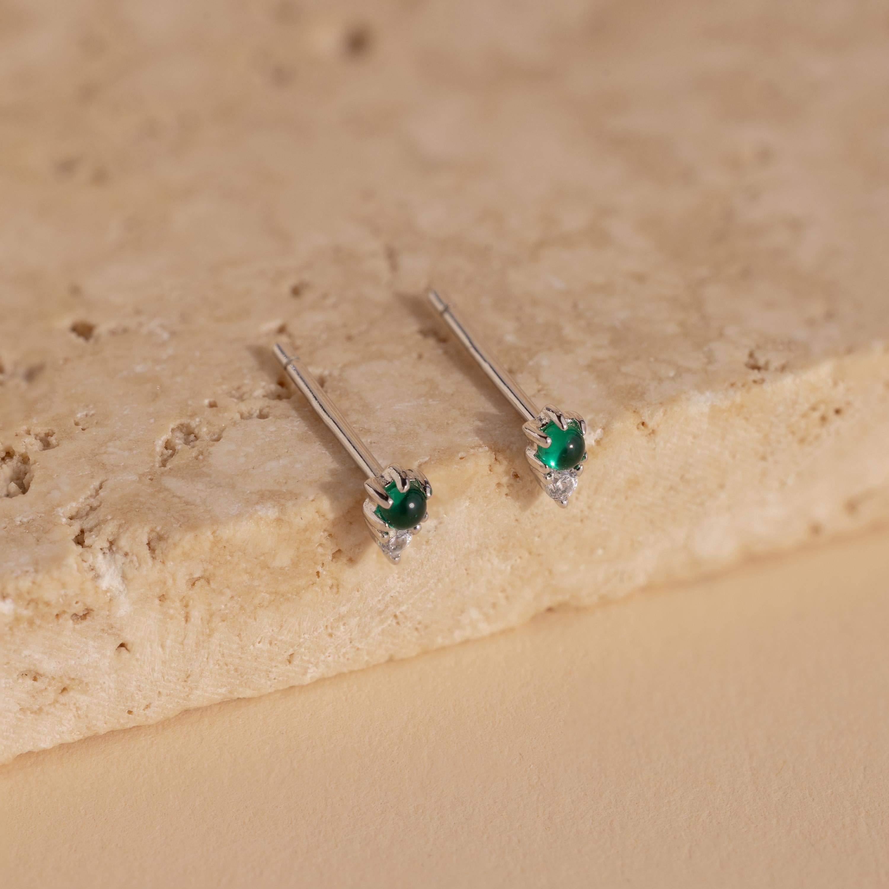 Raindrop Jade Studs-Earrings-Caitlyn Minimalist