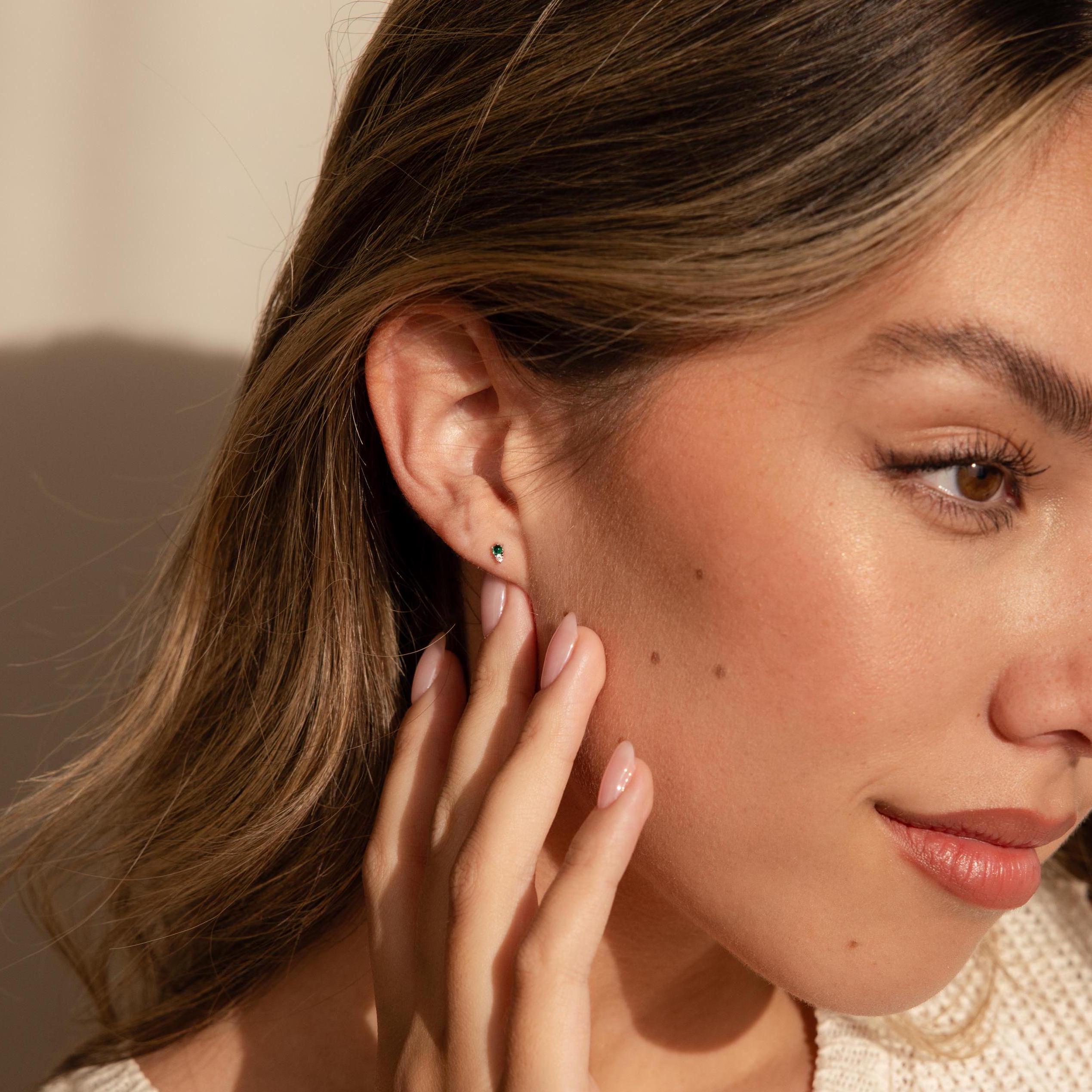 Raindrop Jade Studs-Earrings-Caitlyn Minimalist