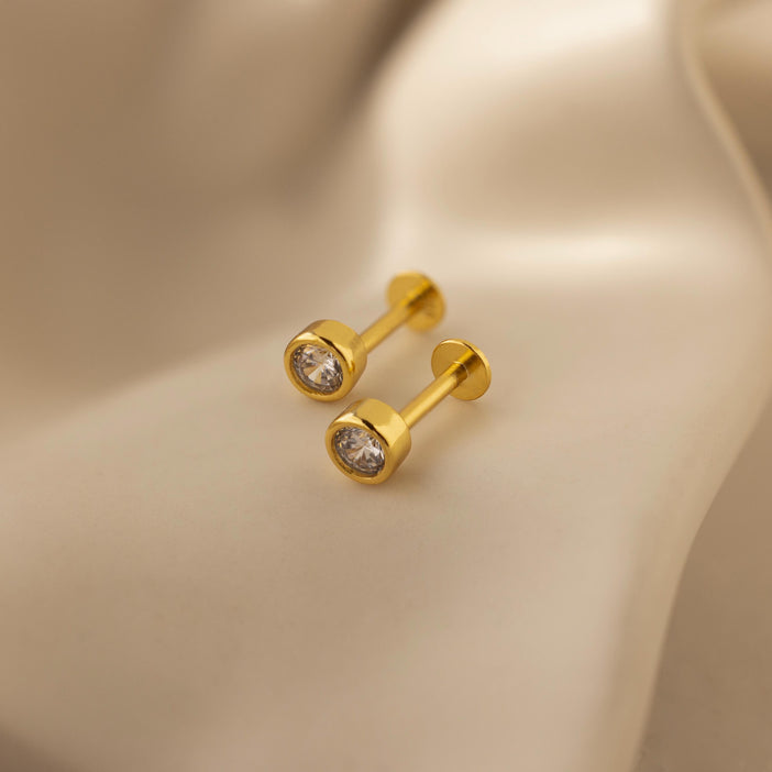 Medium Diamond Bezel Flatback Studs