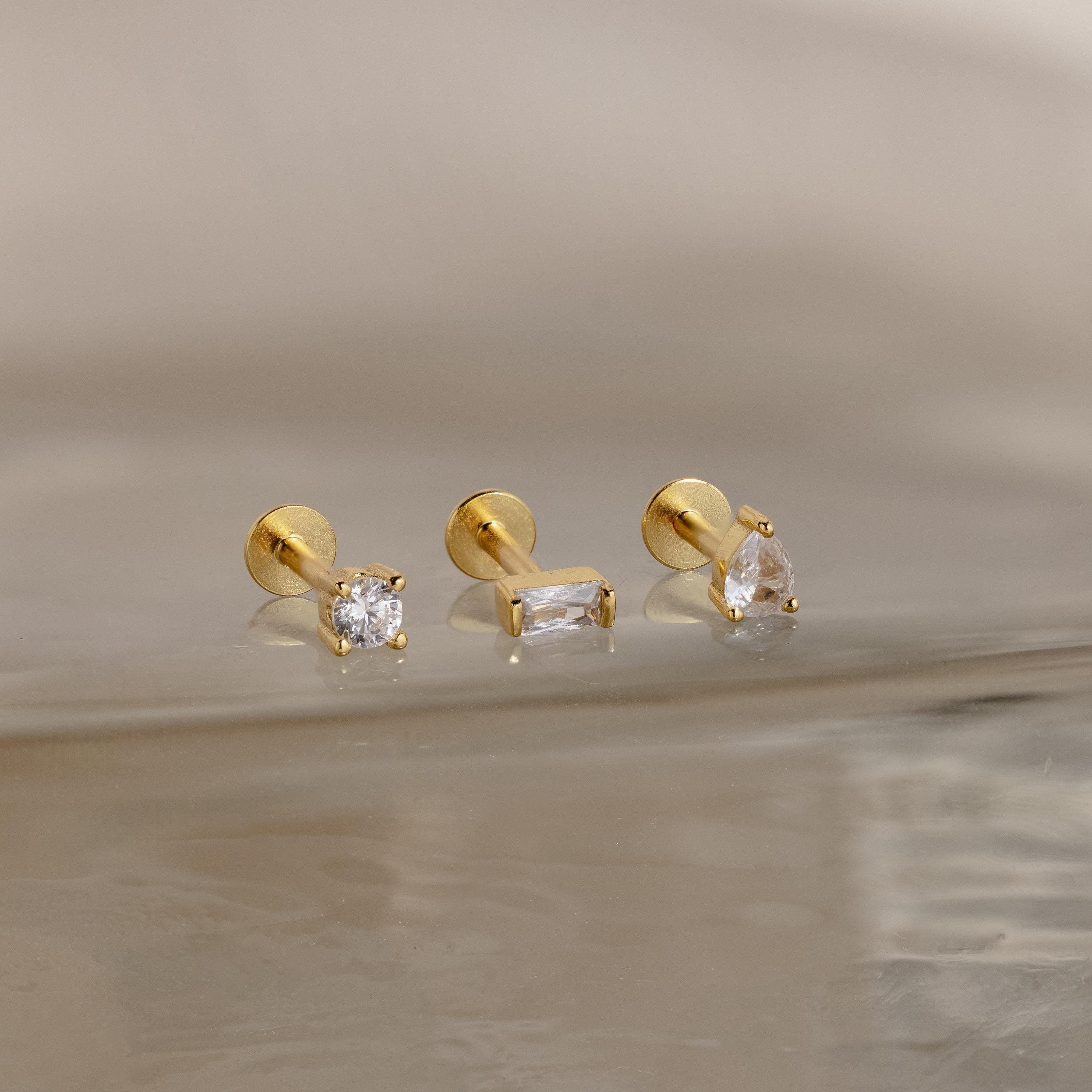 Mixed Diamond Flat Back Stud Set