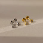 The Small Diamond Bezel Flatback Studs are elegant diamond earrings, perfect for adding a subtle touch of sparkle to any look.