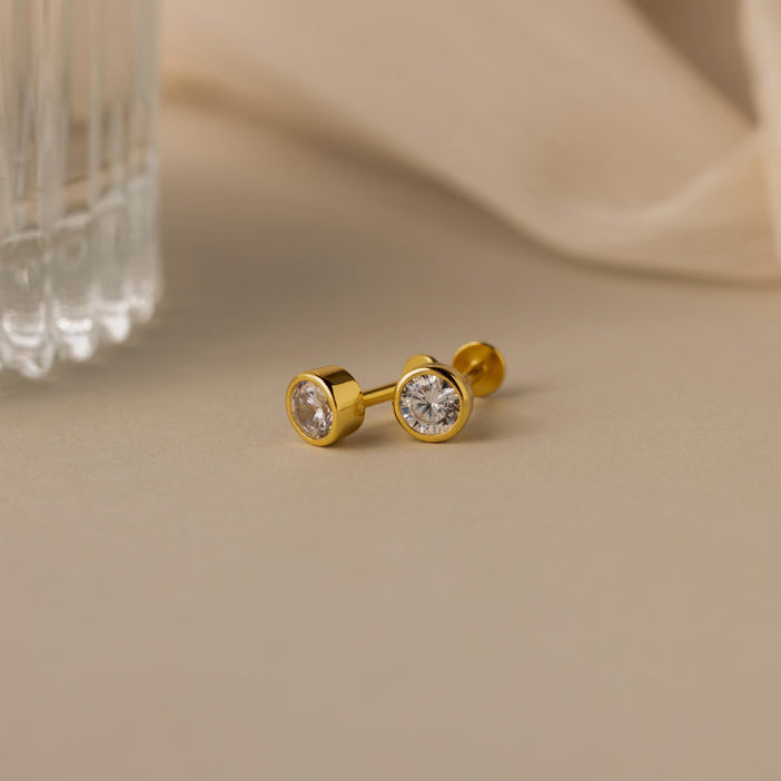 Large Diamond Bezel Flatback Studs