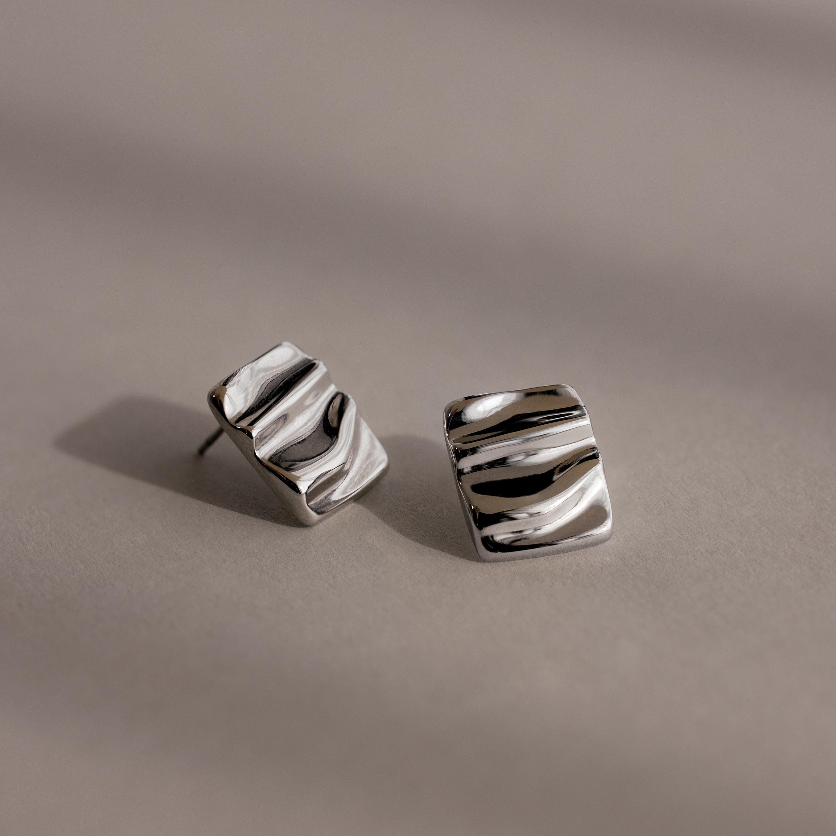 Bold Square Wave Studs