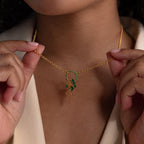 Woman holding a Pave Topaz Charm Clip—its sparkling details are perfect for personalizing your jewelry collection or pairing with your favorite charm holder.