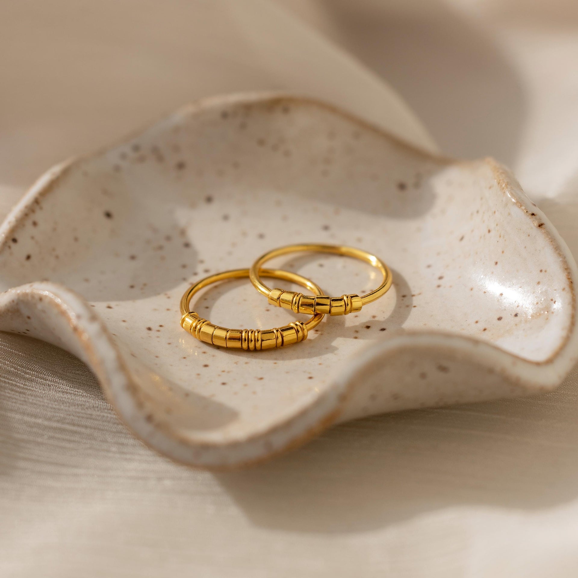 Personalized Beaded Dainty Morse Code Ring | Caitlyn Minimalist