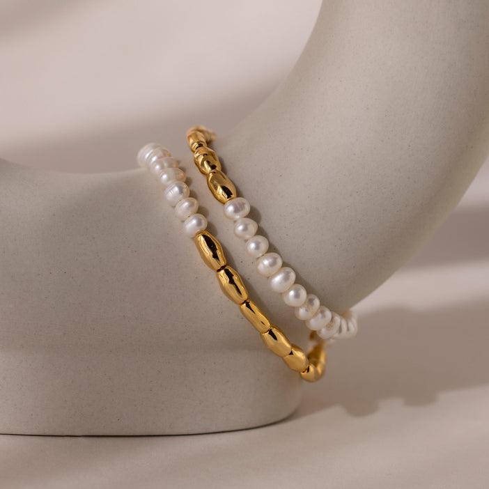 Duo Beaded Pearl Bracelet