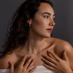 Diamond Bow Necklace & Earrings Set in 18K Gold