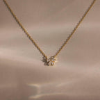 Diamond Bow Necklace & Earrings Set in 18K Gold